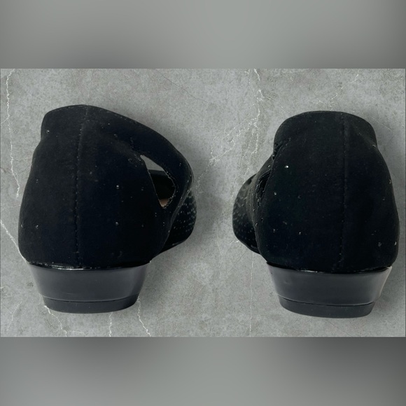 London Fog Collection Black Fabric Slip On Flat Shoes Rhinestones Women's 7M - Picture 11 of 12